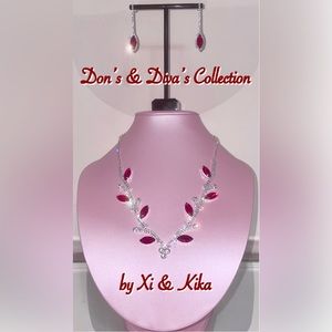 Glistening Leaf-Shaped Luxury Necklace & Earrings Set